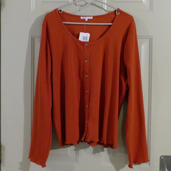 Rebellious One Orange Plus Sized Cardigan New /Tags - Picture 2 of 6